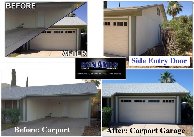 Before & After Carport Driveway to Carport Garage Dynamic Door