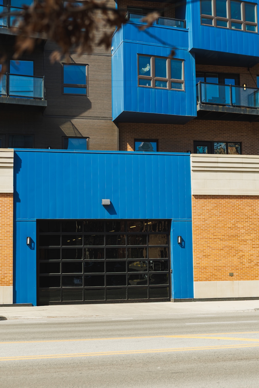 Modern Urban Building With Garage Door