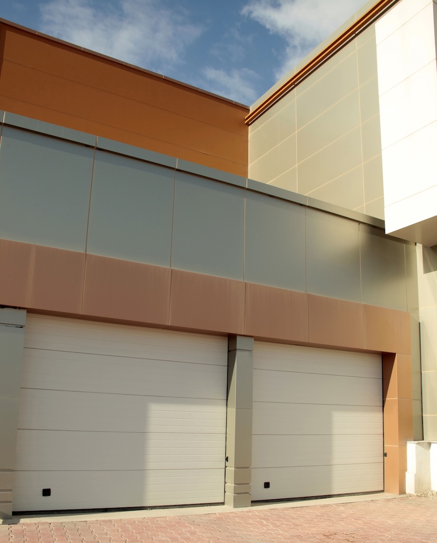 Modern Architecture with Rolling Garage Doors