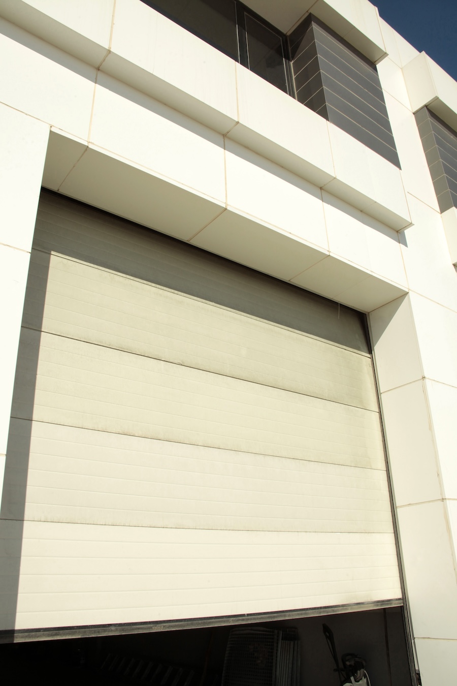 Exterior of Building with Large Garage Door