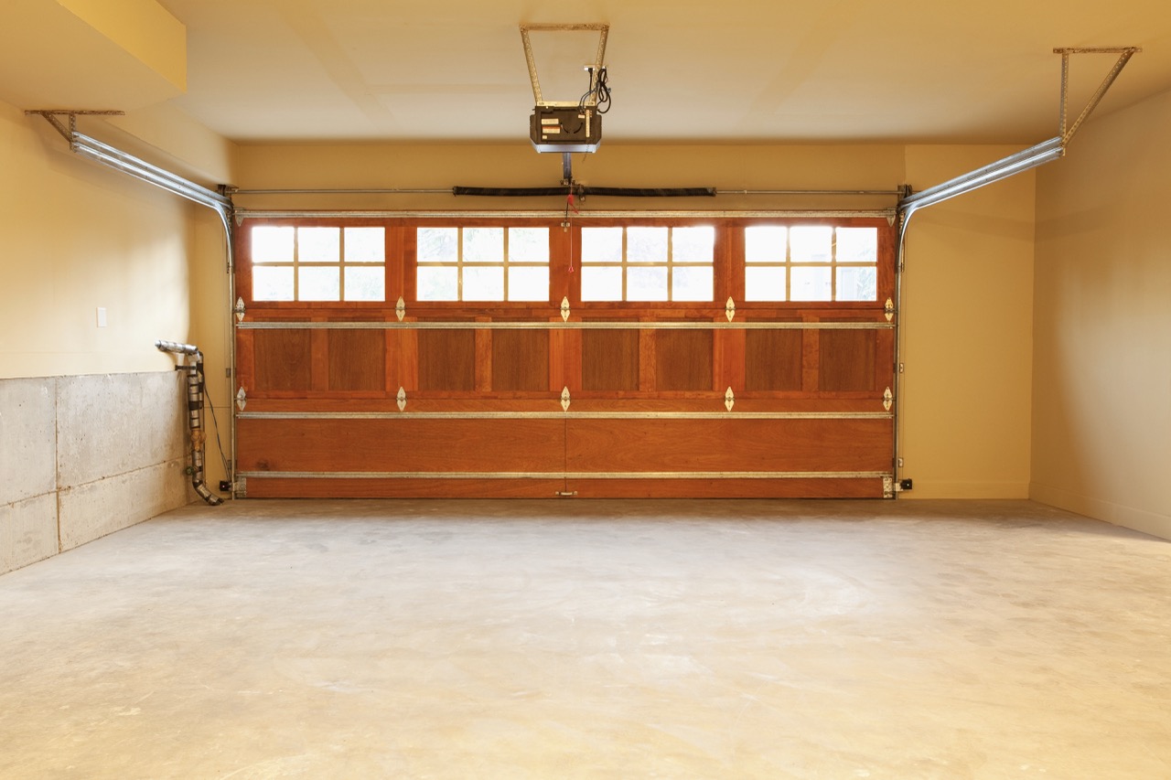 Interior of an empty garage